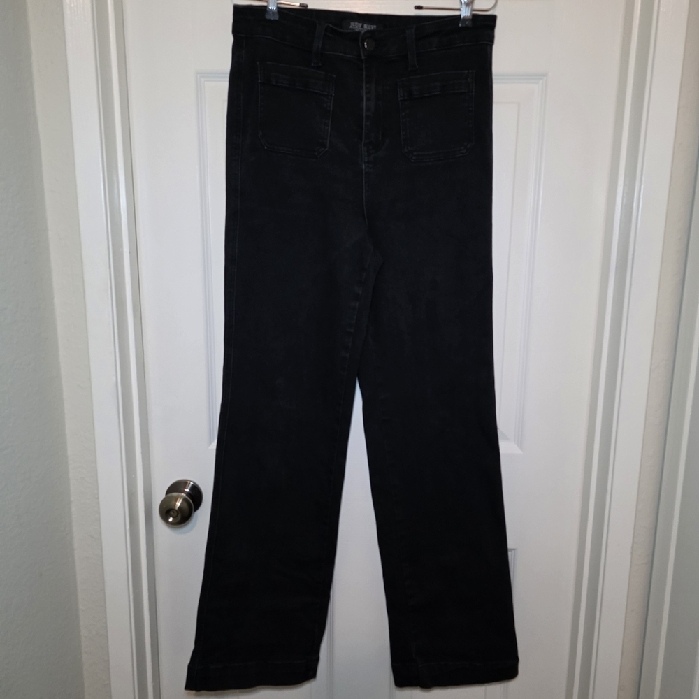Judy Blue High Waist Patch Pocket Straight Fit Sz 9/29 Black